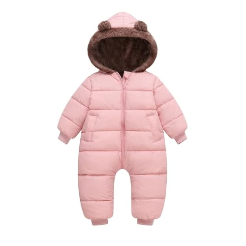 Limitiertes Angebot: JiAmy Baby Schneeanzüge Winter, Warm Baby Overall Reißverschluss Strampler Fleece Gefüttert Outfits 12-18 Monate von 33.99 EUR auf 27.19 EUR (Spare 20%)