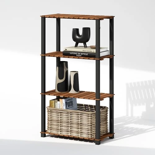 Offerta a tempo: Furinno TURN-N-TUBE Scaffale Espositivo A 4 Ripiani, Scaffale Portaoggetti, Libreria, Ripiani Aperti Con Listello In Legno, Montanti Quadrati, Per Organizzazione E Contenimento, Legno Chiaro - 0.00% da 120.27 € a 120.27 €