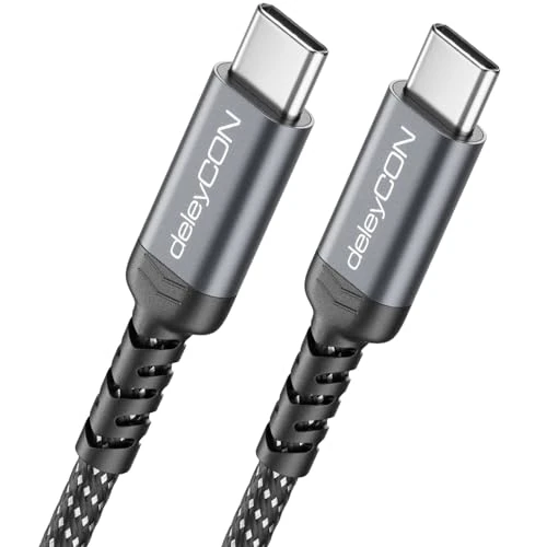 deleyCON 1,5m Cavo USB C (Cavo di Ricarica Rapida 60W) PD3.0 PPS Cavo USB-C a USB-C per iPhone 17 16 15 Pro Max Air Galaxy A16 A56 S25 S24 S23 Pixel iPad Pro MacBook AirPods Tablet Switch PS5