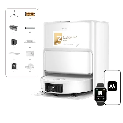 MOVA Z60 Ultra Roller Standalone Robot Vacuum and Mop, 26000Pa Suction, Self-Emptying HydroForce Dock, MaxiReach & FlexScope Technology, 3x Anti-Click, All-in-One Station, AutoShield Tech