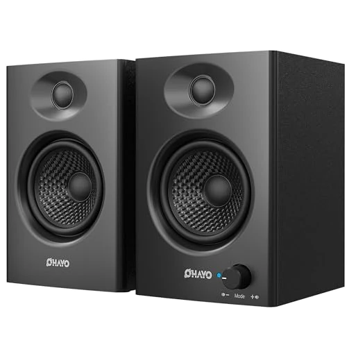 Oferta limitada: OHAYO 60W Altavoces autoamplificados, Bluetooth 5.3 y múltiples entradas (USB/RCA/AUX). Ideales para Gaming inmersivo en PC, música, DJ y Tocadiscos. Sistema estéreo 2.0 para Escritorio, 1 par, Negro de 69.99 € a 66.49 € (ahorro 5%)