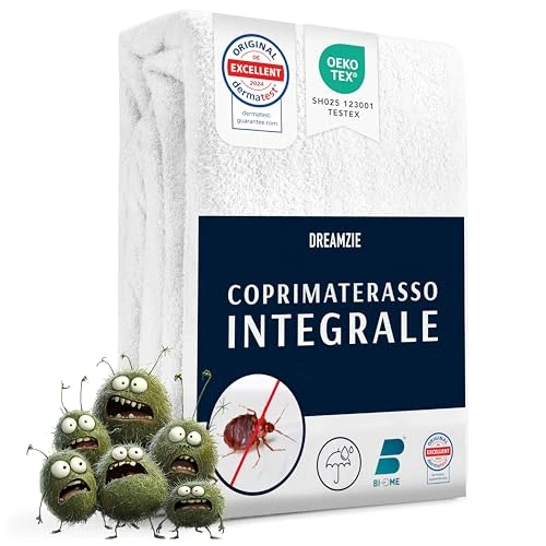 Tijdelijke aanbieding: Dreamzie Matrasbeschermer 200x200x28 cm Anti-huisstofmijt en bedwants - 200x200 cm Volledige matrasbeschermer met rits voor mensen met allergieën - Waterdicht, Bi-Ome en Oeko-Tex van 36.99 € naar 36.99 € (0.00% korting)