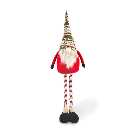 Zeitlich begrenztes Angebot: Excelsa Weihnachtswichtel, rot und grün, mit ausziehbaren Beinen, Hut mit nordischen Mustern, Höhe verstellbar 50-130 cm von 63.70 € auf 63.70 € (0.00% Rabatt)