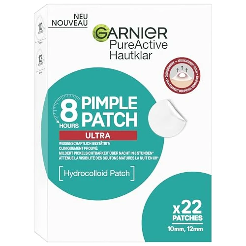 Offerta a tempo: Garnier Pelliccia Pimple Toppe Ultra – Idrocolloidale per brufoli – Cerotti per brufoli ammorbidiscono la visibilità in 8 ore – Protezione da batteri e espressioni – 22 pezzi - 47% da 15.06 € a 7.99 €