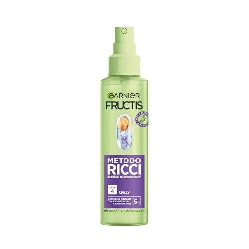 Offerta a tempo: Garnier Fructis, Spray Idratante, Per Capelli Ricci, Capelli Ricci Definiti e Idratati, Arricchito con Acido Ialuronico e Burro di Karité, Metodo Ricci, 150 ml - 0.00% da 4.99 € a 4.99 €