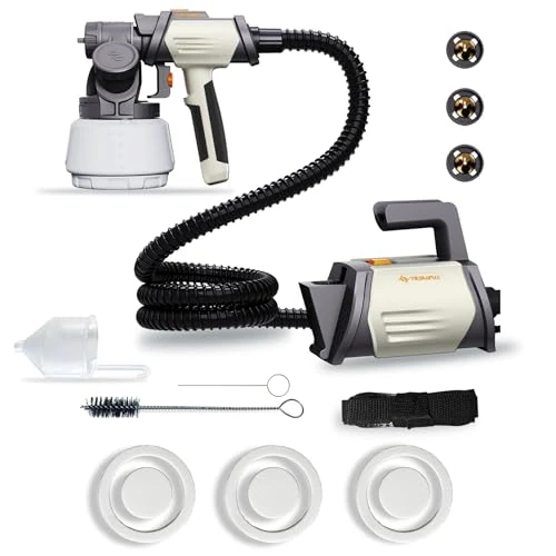 Tilswall Pistola a Spruzzo per Verniciare Shark 800 Pistola a Spruzzo Elettrica con 4 Ugelli in Rame e Filtro, 1200 ML/MIN, 3 Modalità di Pittura, Contenitore 1300 ML, Facile da Usare e da Pulire