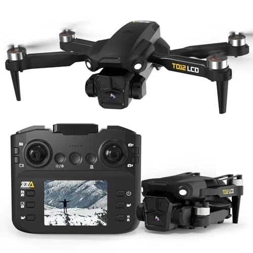 Offerta a tempo: Toladrone TD12LCD Drone con Fotocamera per Adulti, Droni con Posizionamento Ottico a Flusso, Motore Brushless, Trasmissione Schermo LCD, Quadricottero Pieghevole per Principianti, Meno di 249 g - 0.00% da 109.99 € a 109.99 €