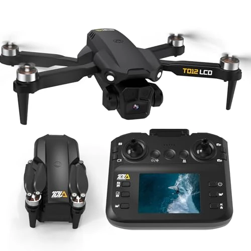 Limitiertes Angebot: Toladrone TD12LCD Faltbare Drohne mit Kamera 4K, Drohnen mit LCD-Bildschirmübertragung, Headless-Modus, 90° Elektrische Einstellung, RC-Quadcopter für Erwachsene, Drohne für Anfänger von 199.99 EUR auf 109.99 EUR (Spare 45%)