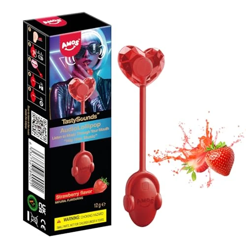 Offerta a tempo: AMOS Lecca Lecca Musicale Fragola, Caramella Sound Conduzione Ossea 12g - 21% da 11.99 € a 9.49 €