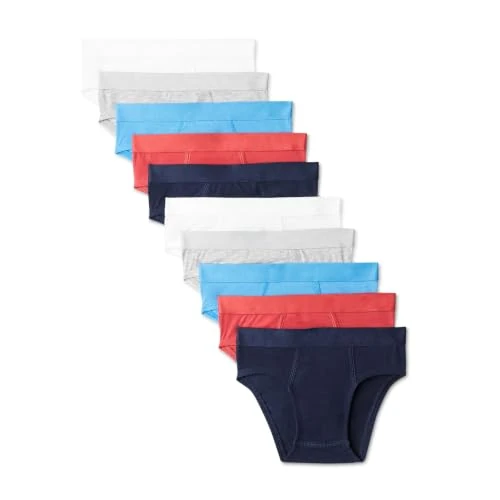 Zeitlich begrenztes Angebot: Amazon Essentials Jungen Unterhosen aus Baumwoll-Jersey, 10er Pack, Grau/Rot/Marineblau, 4 Jahre von 10.05 € auf 10.05 € (0.00% Rabatt)