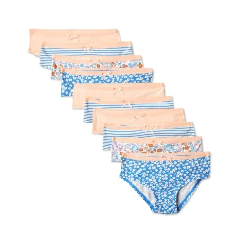 Zeitlich begrenztes Angebot: Amazon Essentials Mädchen Baumwollslips, Unterwäsche, Unterhosen, Slips, 10er Pack, Pfirsich/Blume/Streifen, 2 Jahre von 17.40 € auf 17.40 € (0.00% Rabatt)