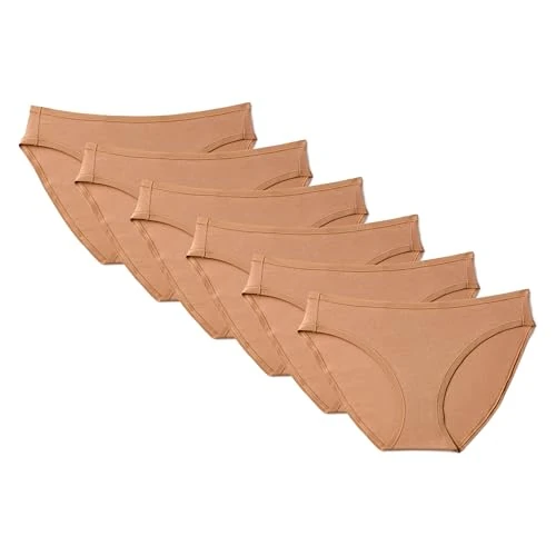 Oferta limitada: Amazon Essentials Braguita de Estilo Bikini de Algodón Mujer, Pack de 6, Bronce Lavado, XL de 10.60 € a 9.96 € (ahorro 6%)