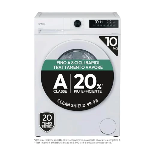 Candy ProWash 300 GD 4108-S, voorlader, 10 kg, klasse A-20%, 1400 omwentelingen, 16 programma's, 8 snelcycli, stoombehandeling, Silent Inverter-motor, wit