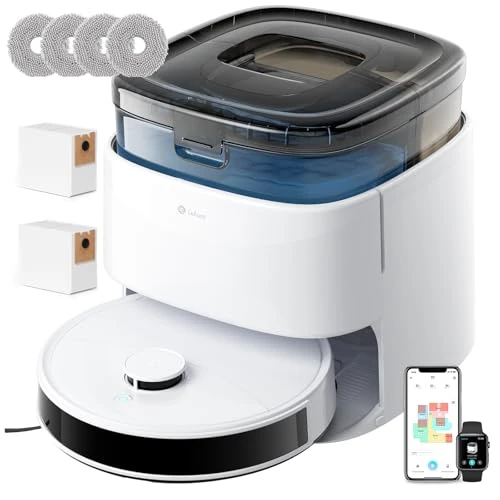 Offerta a tempo: LEFANT M3 Robot Aspirapolvere Lavapavimenti con Mappatura, 12,000 Pa, Doppio Panno Rotante, Navigazione dToF, Evitamento PSD, Auto-Svuotamento, Stazione Base All-in-one, Asciugatura, WIFI/App/Alexa - 14% da 369.99 € a 319.99 €