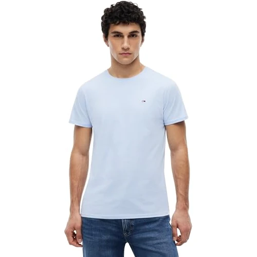 Offre limitée : Tommy Jeans TJM Xslim Dm0dm04411 T-Shirt S/S, Bleu (Moonlight Iris), Taille L pour Homme de 29.95 € à 29.95 € (0.00% de remise)