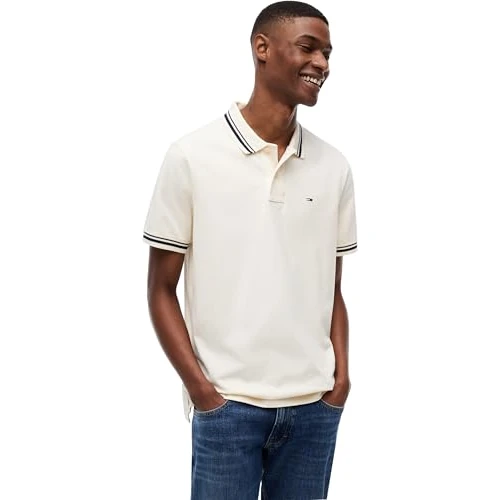 Offerta a tempo: Tommy Jeans Uomo Maglietta Polo Tipped Regular Fit, Avorio (Cream), XL - 31% da 74.90 € a 52.00 €