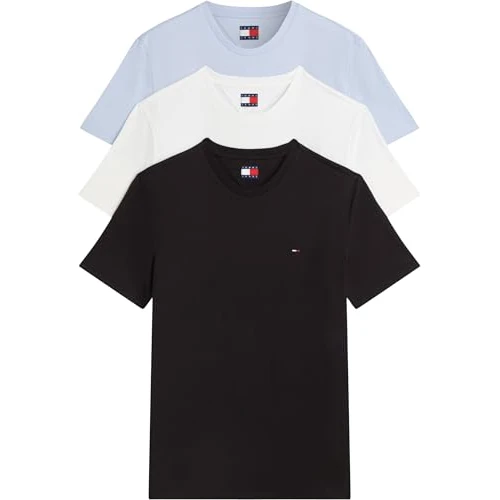Oferta limitada: Tommy Jeans TJM Xslim 3 Pack tee Dm0dm21579 Camiseta S/S, Multi (Moonlight Iris/Ecru/Black), XS para Hombre de 79.90 € a 79.90 € (ahorro 0.00%)