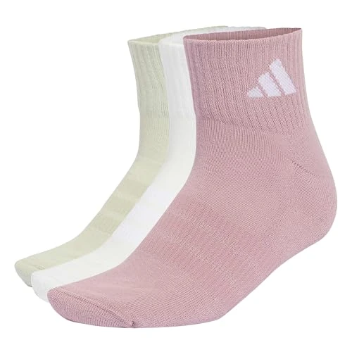 Offerta a tempo: adidas Unisex - Adulto Cushioned Sportswear Ankle Socks 3 Pair Pack Socks, magic mauve/white/halo green/white, L - 40% da 12.00 € a 7.20 €