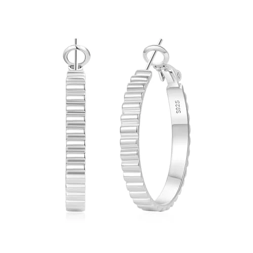 Oferta limitada: Senteria Pendientes de aro para mujer, plata ligera, grande, plata 925, hipoalergénicos, pendientes 30/40/50 mm, Plata de ley, Sin piedra preciosa de 22.99 € a 22.99 € (ahorro 0.0%)