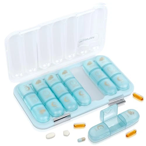 VINATO Pillendoos wekelijks 7 dagen 3 keer per dag, grote dagelijkse pillendoos, pillendoos voor reizen, medicijnen en vitamines