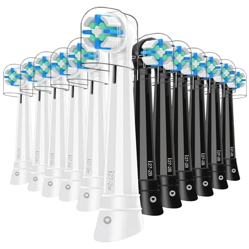 Offerta a tempo: 12 Testine di Ricambio Compatibili con Oral B IO 3N/3/4/5/6/7/8/9/10 Series Spazzolino elettrico IO, testina Spazzolino Compatibile con Oral B IO (Nero/Bianco) - 0.00% da 28.99 € a 28.99 €