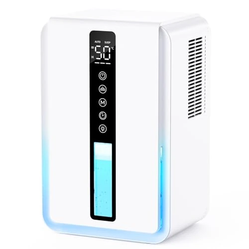 Offerta a tempo: Deumidificatore Casa con 2450ml, Deumidificatore Casa Muffa Controllo Umidità & Modalità Sonno & 3 Velocità, Timer 6 a 48 Ore, Antimuffa con Comando Touch e Luci RGB, Spegnimento & Sbrinamento Auto - 40% da 99.99 € a 59.99 €