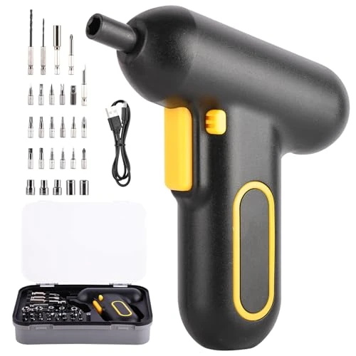 Offerta a tempo: Avvitatore a Batteria 5Nm, Cacciavite Elettrico 4.2 V 1.50 Ah, Avvitatore Elettrico, Luce a LE, Cavo di Ricarica USB, 27 Accessori, Custodia,kit di attrezzi per fai da te domestico - 4% da 10.99 € a 10.59 €