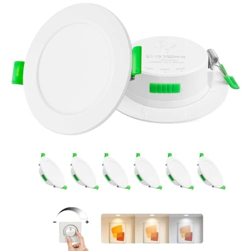 Offerta a tempo: Laiebri Confezione da 6 Pack da Incasso a LED 230V Bianco - Faretti da Soffitto IP44 - Faretti da Incasso a Soffitto Ø68-80mm, 2700K/4000K/6500K Lampada da Soffitto Plafoniera LED per Bagno Cucina - 53% da 59.99 € a 28.49 €