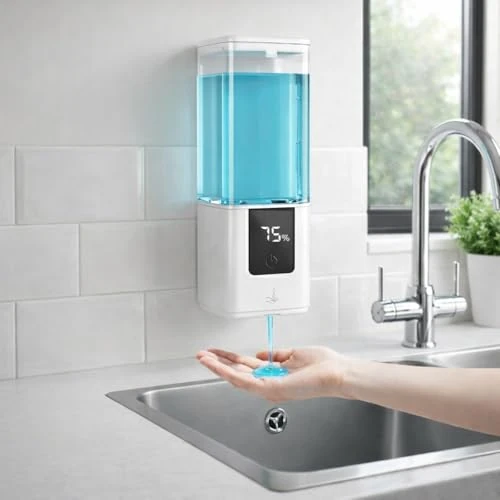 Dispensador de jabón automático de pared líquido eléctrico: 540 ml, juego de dispensador de jabón USB recargable en 5 niveles ajustable, IPX7 resistente al agua con sensor infrarrojo para baño, cocina