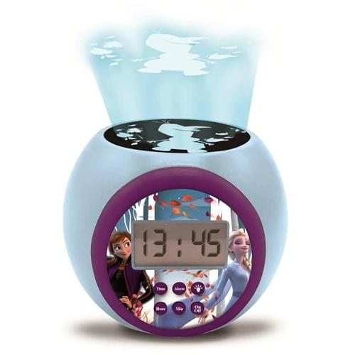 Offerta a tempo: Lexibook - Disney Frozen Sveglia con proiettore Anna Elsa con funzione snooze, luce notturna con timer, schermo LCD, a batteria, blu/viola, RL977FZLXB - 0.00% da 25.30 € a 25.30 €