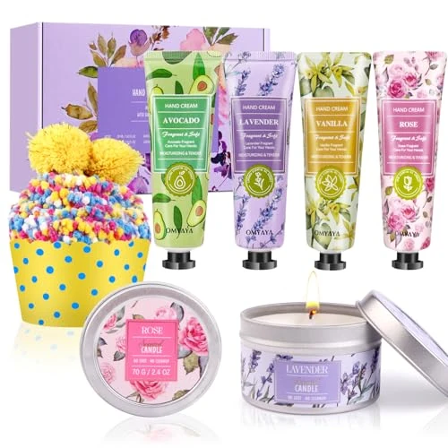 Oferta ograniczona: Zestaw upominkowy dla kobiet, zestaw prezentowy na Boże Narodzenie z 4 kremami do rąk, 2 świecami zapachowymi, 1 skarpetą, zabawny prezent wellness dla kobiet, mamy, na Walentynki, Dzień Matki z 25.22 EUR na 25.22 EUR (znizka 0%)