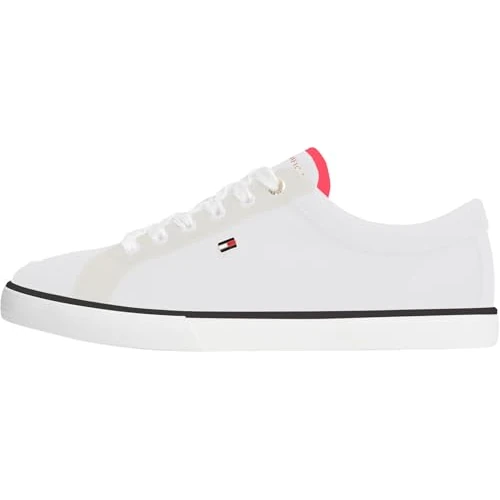 Offerta a tempo: Tommy Hilfiger Donna Sneakers Vulcanizzate Low con Logo, Multicolore (RWB), 41 - 20% da 79.90 € a 63.92 €