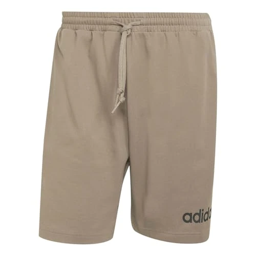 Offerta a tempo: adidas Uomo Essentials Linear Single Jersey Short Shorts, Khaki Six/Black, XL - 32% da 33.00 € a 22.49 €
