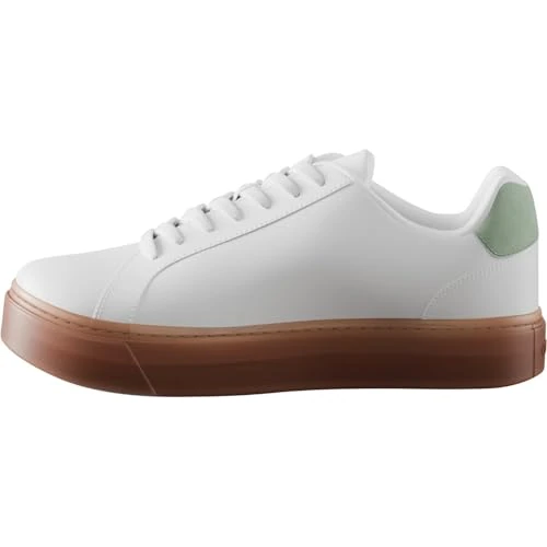 Offerta a tempo: Calvin Klein Uomo Sneakers con Suola Preformata Classic Laceup in Pelle, Bianco (Bright White/Sea Spray), 43 - 30% da 99.90 € a 69.99 €