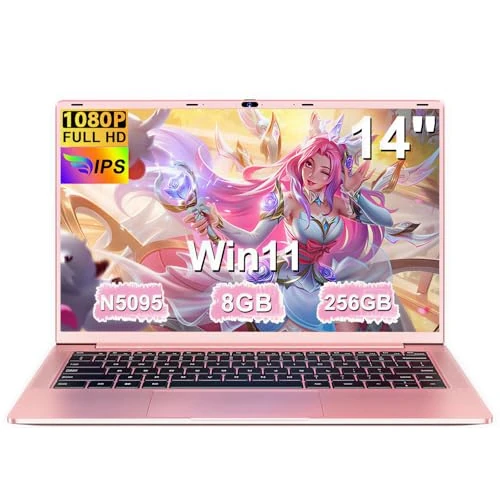 Laptop PC 14 inch Win11 Notebook Celeron N5095 Upto 2,9 GHz Notebook 8 GB RAM 256 GB SSD TF 1TB LPDDR4 5G WiFi 1920 * 1080 FHD USB 3.0 Laptop QWERTY Italiaans Filmtoetsenbord - Goud Metalen Behuizing