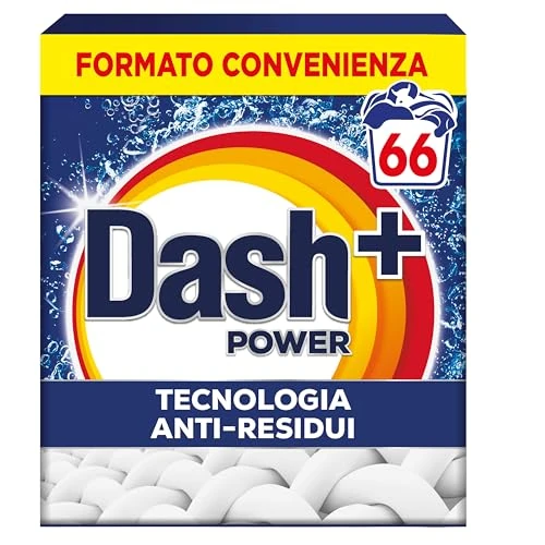 Dash Detersivo Per Bucato In Polvere, 66 Lavaggi, Tecnologia anti residui, rimuove le macchie, efficace a cicli brevi e a freddo