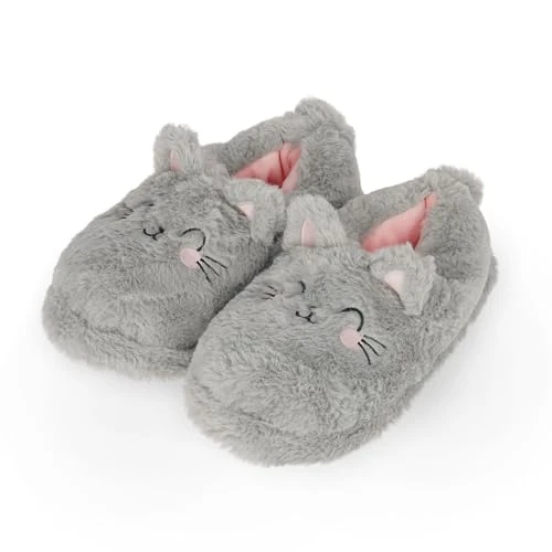 Legami - Pantoffels - Kitty Medium - Cosy Slippers, Grijs, 39/41 EU