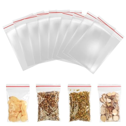 Offerta a tempo: VINATO 100 Sacchetti di Plastica Trasparenti 5x8cm con Chiusura Zip, Bustine Richiudibili per Cosmetici, Gioielli, Materiali Artistici, Piccoli Componenti, Anti Polvere e Multiuso - 0.00% da 5.99 € a 5.99 €