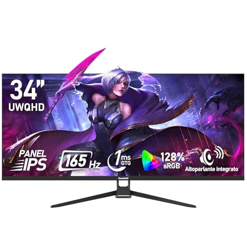 Gawfolk Moniteur ultra large de 34 pouces 165 Hz moniteur