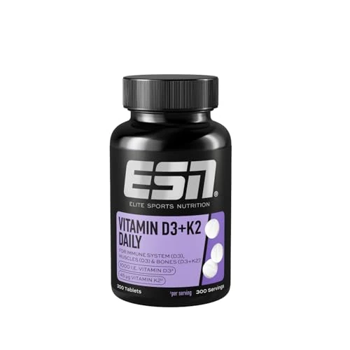 Offerta a tempo: ESN Vitamina D3 + K2 Daily, 300 compresse, per il sistema immunitario e le ossa, prodotto in Germania - 34% da 9.90 € a 6.55 €