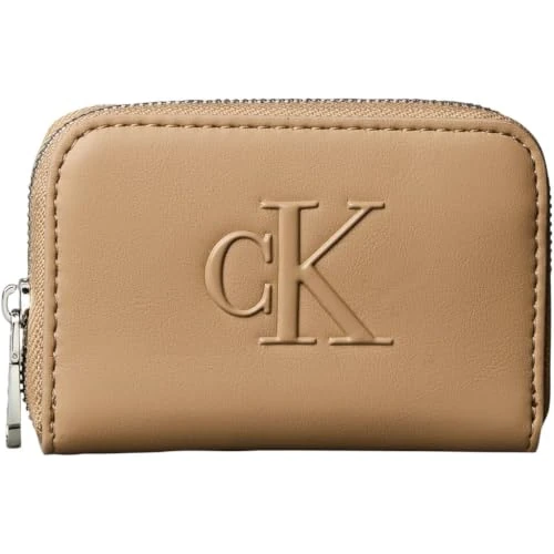Offerta a tempo: Calvin Klein Donna Portafoglio Bold Ck Medium Zip Around con Logo, Marrone (Tannin), Taglia Unica - 47% da 49.90 € a 26.34 €