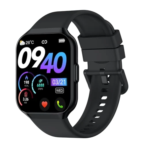 Offerta a tempo: QCOQ® Smartwatch Uomo Donna, 1.96" Orologio Smartwatch con Effettua o Risposta Chiamate, 110+ Sport Smart Watch, Sonno/Contapassi/Cardiofrequenzimetro, Impermeabile IP68 Fitness Track per Android iOS - 33% da 29.99 € a 19.99 €