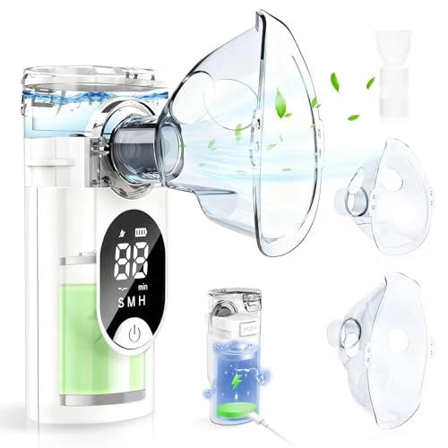 Oferta limitada: Nebulizador Portatil 600mah, Neubolizador Recargables para Adultos y Niños, Aerosol de con Pantalla Inteligente, Aerosoles Tiempo de Funcionamiento: 75-120 Minutos de 39.99 EUR a 39.99 EUR (ahorro 0%)