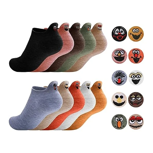 Offerta a tempo: Sporzin Calzini Donna Corti 39-42 & 35-38 Calze Donna,10 Paia Calzini Donn a Divertenti in Cotone con Ricamo a Motivo sul Tallone, per l’Uso Quotidiano e lo Sport - 32% da 19.99 € a 13.52 €
