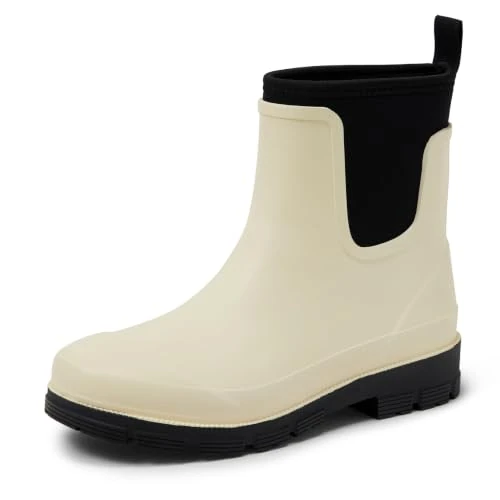 Offre limitée : Amazon Essentials Bottines de Pluie Type Chelsea Imperméables Femme, Ivoire, 41 EU de 35.40 € à 35.40 € (0.00% de remise)