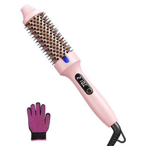 Offerta a tempo: Spazzola Termica per Capelli Asciutti 38mm, Thermal Brush per Blowout e Volume in 8 Minuti, Non Asciuga Capelli Bagnati, 6 Temperature con Display LED, Ionica Anti Crespo, Doppia Tensione, Rosa - 40% da 54.99 € a 32.99 €