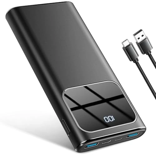Offerta a tempo: Power Bank, PowerBank 10000mAh PD 15W Ricarica Rapida con Ingresso e Uscita USB-C Batteria Esterna, Caricatore Portatile Display LED per iPhone 17/16/15/14/Pro/Pro Max - 40% da 19.99 € a 11.99 €