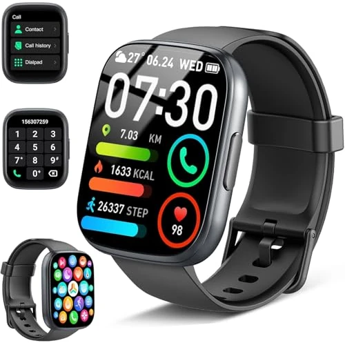 Cillso Smartwatch voor dames en heren, HD Touch fitnesshorloge met telefoonfunctie, sportmodi, smart watch, fitnesstracker met hartslagmeter, slaapmonitor, stappenteller, IP68 waterdicht