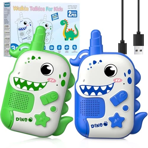 Offre limitee: iKidiki Talkie Walkie Enfants Rechargeable, Jouet Garcon 3 4 5 6 7 8 Ans Dinosaure Toki Walki Cadeau Garcon 3-8 Ans Jouet Enfant 3-8 Ans Garçon Idée Cadeau Anniversaire Radio Enfant Jeux d'extérieur de 19.99 EUR a 19.99 EUR (economie 0%)