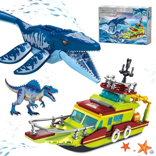 Offerta a tempo: Set di Costruzioni 3 in 1 Dinosauri Esploratore Oceanico Compatibile con Dinosauro Park World, Barca & Mosasauro Spinosauro Dinosauri con Articolazioni Snodabili, Giocattoli Maschio Bambino 6-12 Anni - 0.00% da 32.99 € a 32.99 €